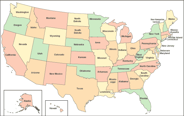 State Maps - Online Maps of USA States