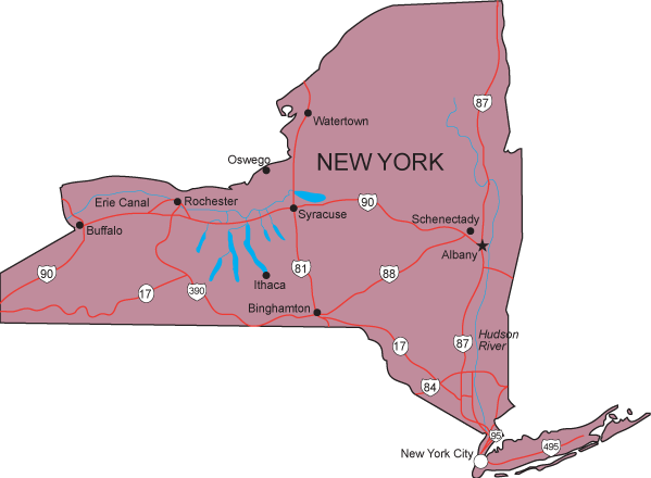 new york on map